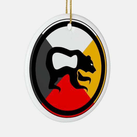 Ojibway Dodem Makwa Keramisch Ornament (Rechts)