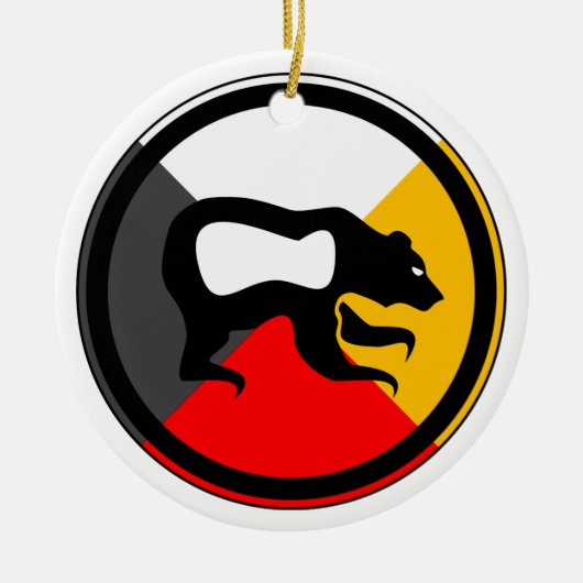 Ojibway Dodem Makwa Keramisch Ornament (Voorkant)