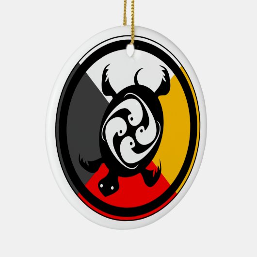 Ojibway Dodem Miskwaa desi Keramisch Ornament (Rechts)