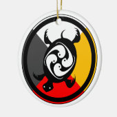 Ojibway Dodem Miskwaa desi Keramisch Ornament (Links)