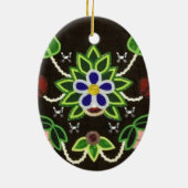 Ojibwe Floral Beer en pijlen Keramisch Ornament (Achterkant)