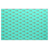 Ojibwe Floral Design met Turquoise Background Stof (Yard (91,4 cm))