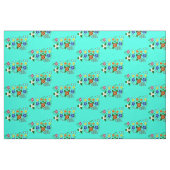 Ojibwe Floral Design met Turquoise Background Stof (Fat Quarter)