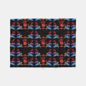 Ojibwe Floral Motif MMIW Black Fleece Deken (Voorkant (Horizontaal))