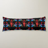 Ojibwe Floral Motif MMIW Black Lichaamskussen (Voorkant)