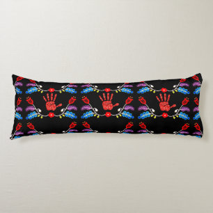 Ojibwe Floral Motif MMIW Black Lichaamskussen
