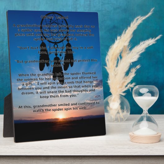Ojibwe Legend Dreamweaver Plaque Fotoplaat (Zijkant)