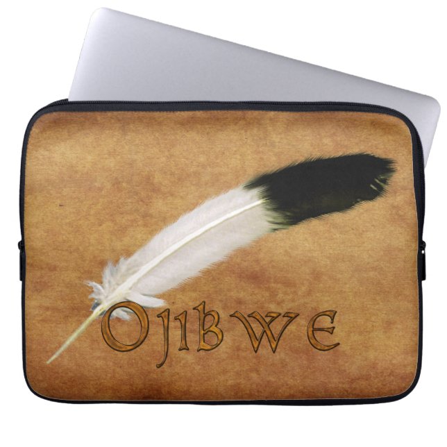OJIBWE Native American Feather-laptophoes Laptop Sleeve (Voorkant)