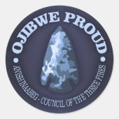 Ojibwe Proud (pijlpunt) Ronde Sticker (Voorkant)