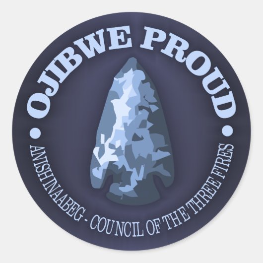 Ojibwe Proud (pijlpunt) Ronde Sticker (Voorkant)