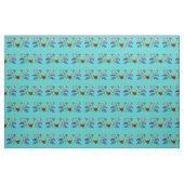 Ojibwe Turquoise Flower Pattern Stof (Fat Quarter)