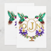 OJN Kolibrie Huwelijk Aangepaste Letters CO Kaart (Voorkant / Achterkant)
