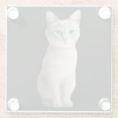 Ojos Azules Cat Glazen Onderzetter (Achterkant)