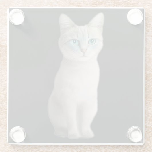 Ojos Azules Cat Glazen Onderzetter (Achterkant)