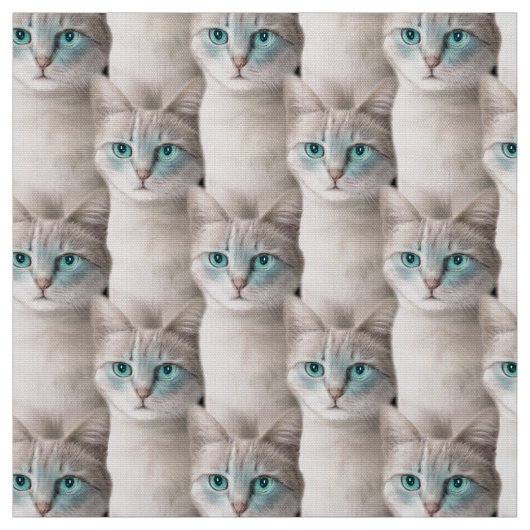 Ojos Azules Cat Pattern Stof (Swatch)