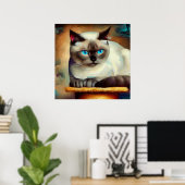 Ojos Azules Cat Poster (Thuiskantoor)
