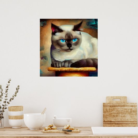 Ojos Azules Cat Poster (Keuken)