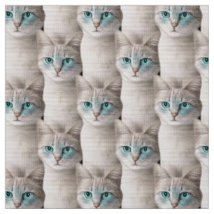 Ojos Azules Kat Patroon Stof