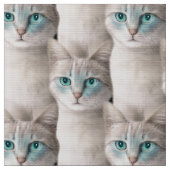 Ojos Azules Kat Patroon Stof (Close Up)