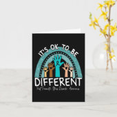 Ok Be Different Rainbow Blauwgroen Ribbon Warrior Kaart (Gele Bloem)