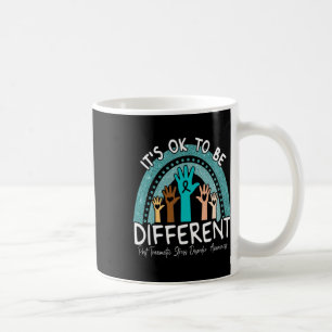Ok Be Different Rainbow Blauwgroen Ribbon Warrior Koffiemok