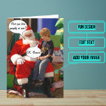 OK Boomer Bad Santa Funny Christmas Kaart<br><div class="desc">"OK, boomer" is een grappige tegenaanval gericht op de baby-boomers, die onverschillig staan tegenover de zorgen van de jongere generaties. Het is al gezien op memen en op sociale media. Heb er een beetje plezier mee met deze leuke vakantiekaart met een slechte kerstman en een kind dat niet bang is...</div>