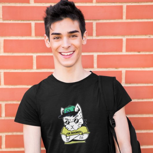 OK Boomer Cool Cat Jongens T-Shirt