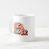Ok Boomer in Rode Graffiti Koffiemok (Voorkant links)