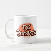 Ok Boomer in Rode Graffiti Koffiemok (Links)