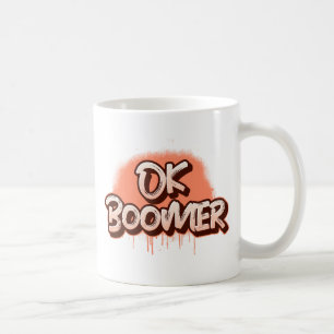 Ok Boomer in Rode Graffiti Koffiemok