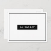 Ok Boomer Meme Minimalist Briefkaart (Voorkant / Achterkant)