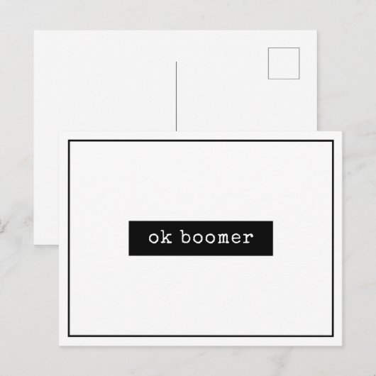 Ok Boomer Meme Minimalist Briefkaart (Voorkant / Achterkant)