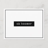 Ok Boomer Meme Minimalist Briefkaart (Voorkant)
