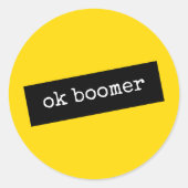 Ok Boomer Meme Ronde Sticker (Voorkant)