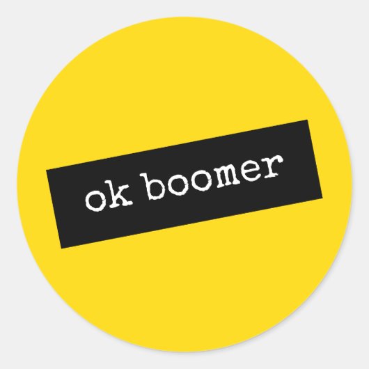 Ok Boomer Meme Ronde Sticker (Voorkant)