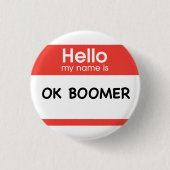 OK BOOMER RONDE BUTTON 3,2 CM (Voorkant)