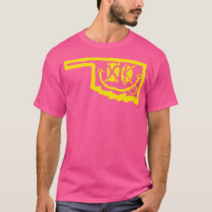 OK Eyes Oklahoma Grunge Glimlachend Gezicht Zwart  T-shirt