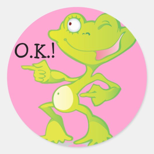 OK Frog Reward-Stickers Ronde Sticker (Voorkant)
