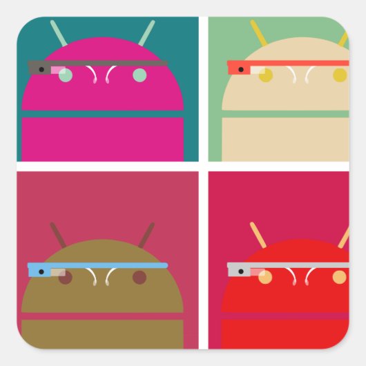 OK glas Vierkante Sticker (Voorkant)