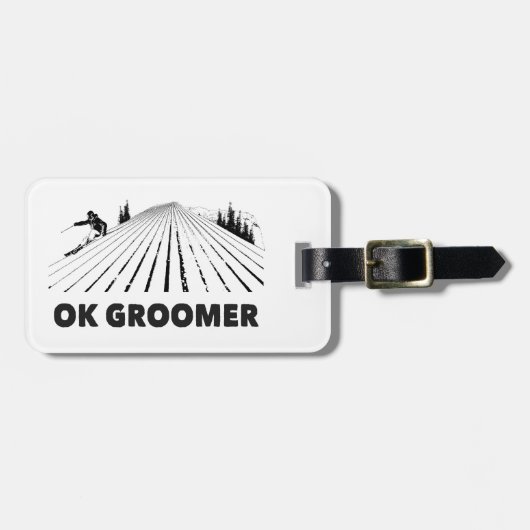 Ok Groomer Skiing Bagagelabel (Voorkant horizontaal)