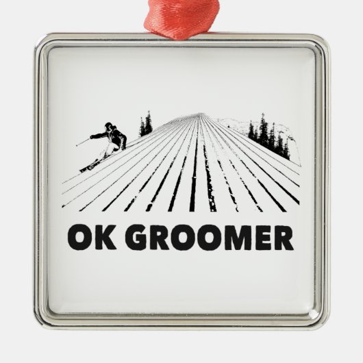 Ok Groomer Skiing Metalen Ornament (Voorkant)