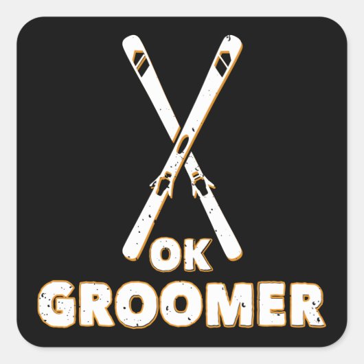 Ok Groomer Skis Vierkante Sticker (Voorkant)