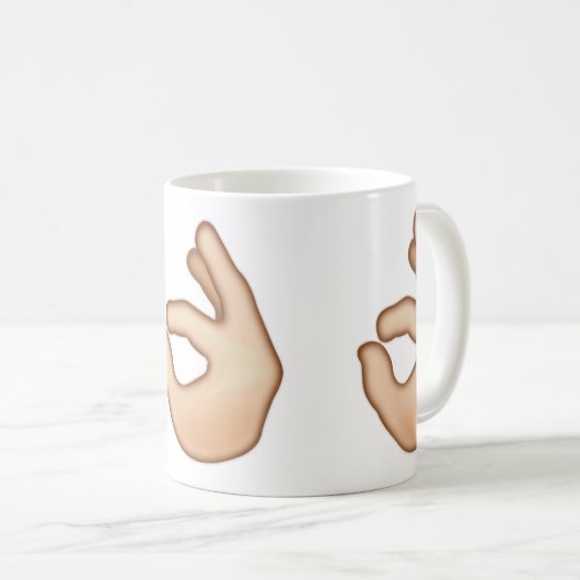 OK Hand Sign Emoji Koffiemok (Voorkant rechts)