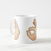 OK Hand Sign Emoji Koffiemok (Voorkant links)