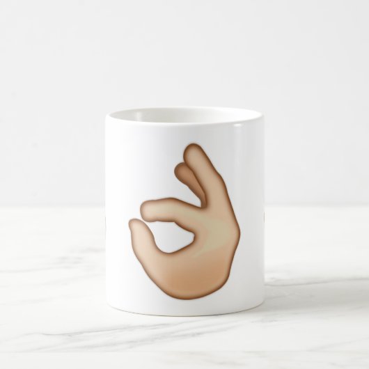 OK Hand Sign Emoji Koffiemok (Center)