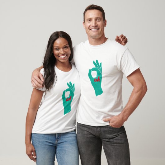 OK handteken symbool in aqua groene t-shirts (Unisex)