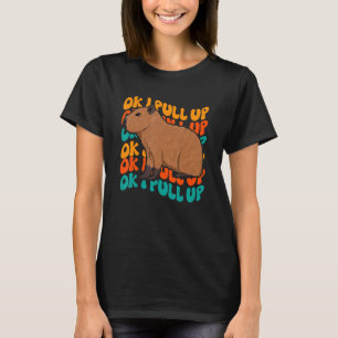 OK Ik trek Capybara meme retro groovy hippie T-shirt