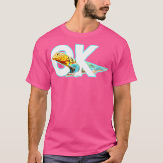 OK Kleurrijke Mannelijke Berg Boomer Hagedis Oklah T-shirt