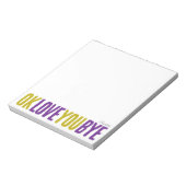 OK Love You Bye Groen Paarse Vriendin Notitieblok (Linkerzijde)