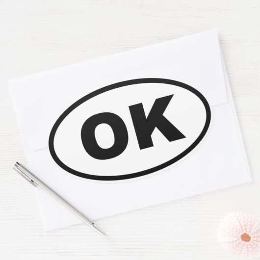 OK Oklahoma Ovale Sticker (Envelop)